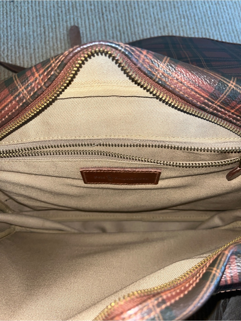 Vintage Ralph Lauren Polo Red Plaid Messenger Bag 80s 90s - Picture 15 of 15